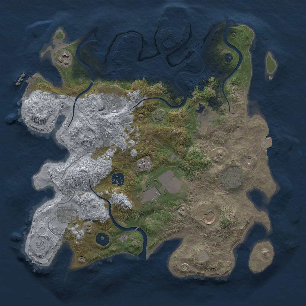 Rust Map: Procedural Map, Size: 3500, Seed: 234706, 15 Monuments