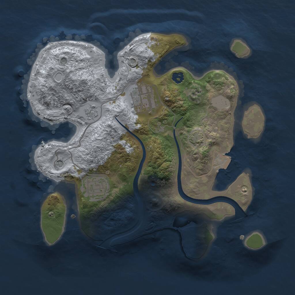 Rust Map: Procedural Map, Size: 2500, Seed: 651921018, 6 Monuments