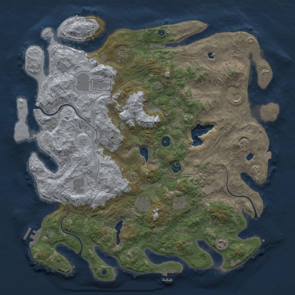 Rust Map: Procedural Map, Size: 4600, Seed: 854803, 15 Monuments