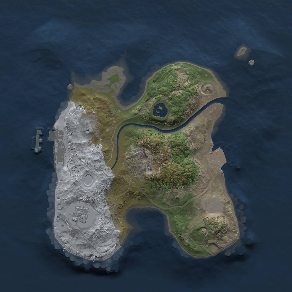 Rust Map: Procedural Map, Size: 2000, Seed: 1377573952, 3 Monuments