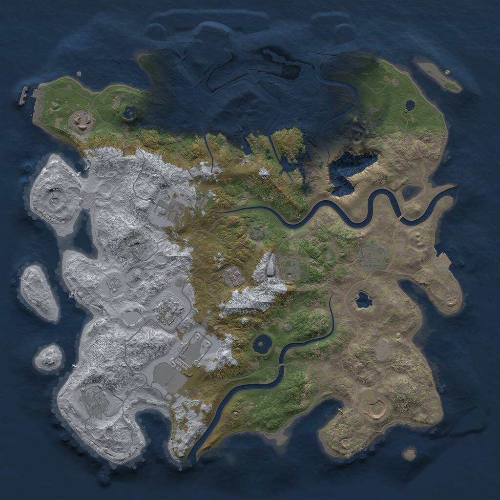 Rust Map: Procedural Map, Size: 4000, Seed: 19876, 15 Monuments