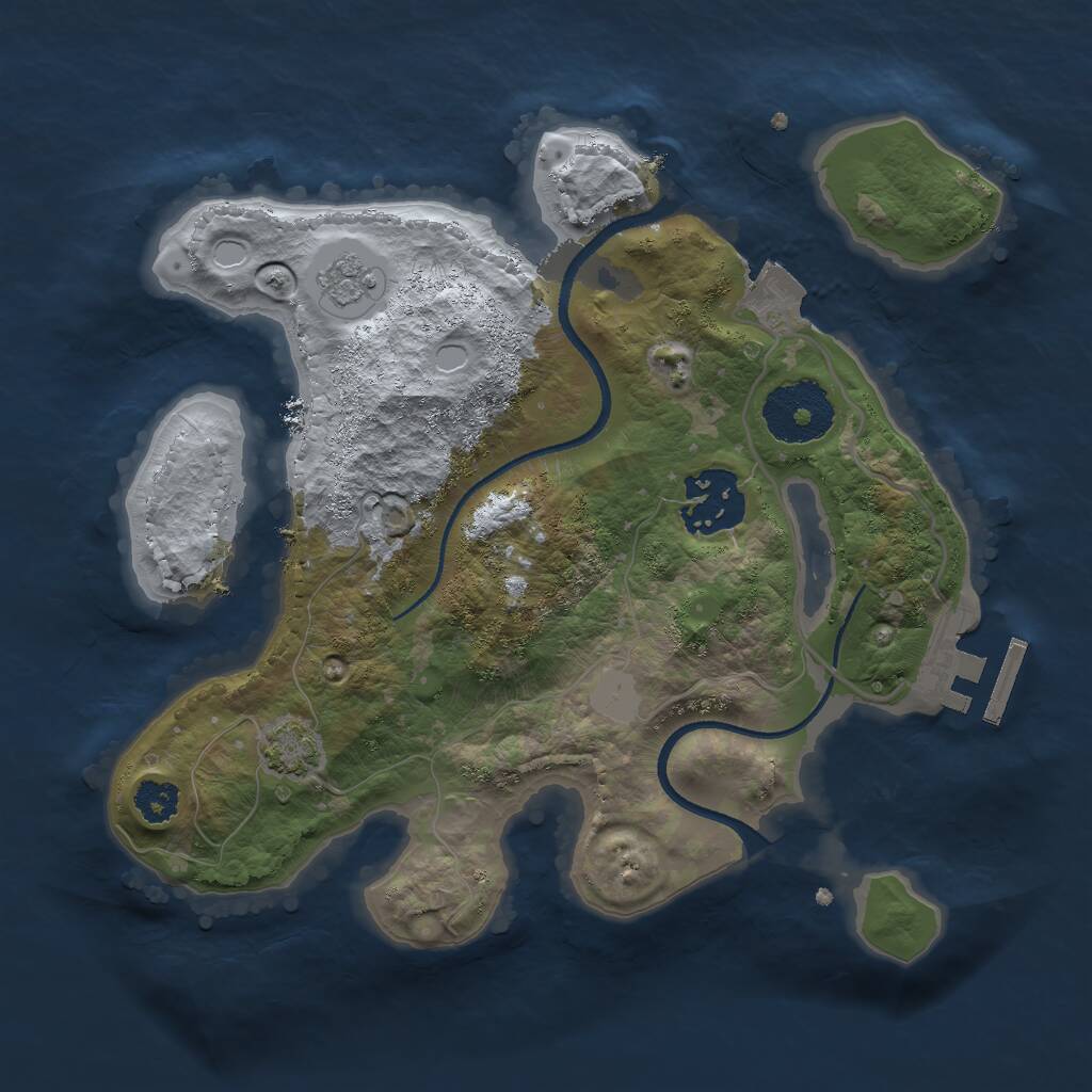 Rust Map: Procedural Map, Size: 2500, Seed: 62045288, 5 Monuments