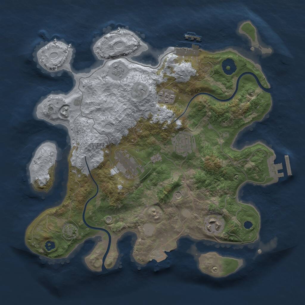 Rust Map: Procedural Map, Size: 3000, Seed: 62045288, 10 Monuments