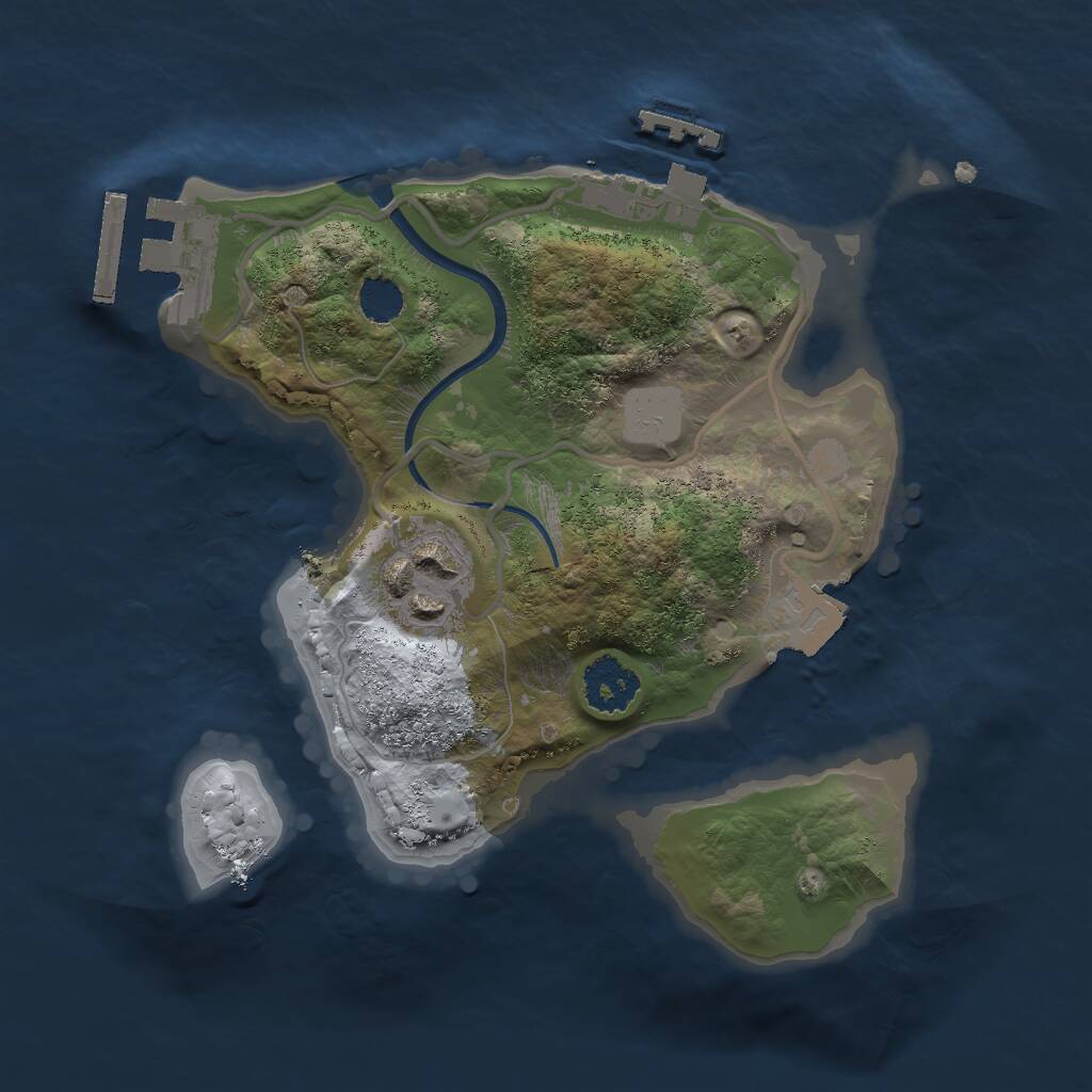 Rust Map: Procedural Map, Size: 2000, Seed: 1857611718, 4 Monuments