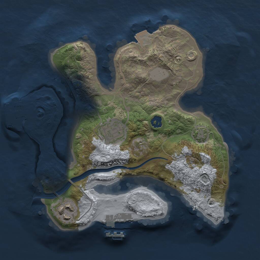 Rust Map: Procedural Map, Size: 2200, Seed: 606019586, 6 Monuments