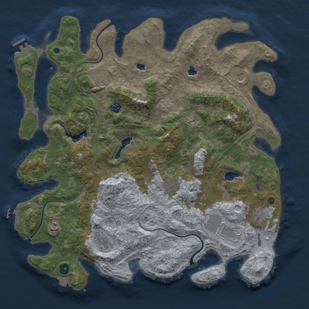 Rust Map: Procedural Map, Size: 4500, Seed: 2025439068, 16 Monuments