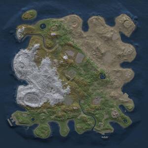 Thumbnail Rust Map: Procedural Map, Size: 3800, Seed: 1846668014, 17 Monuments