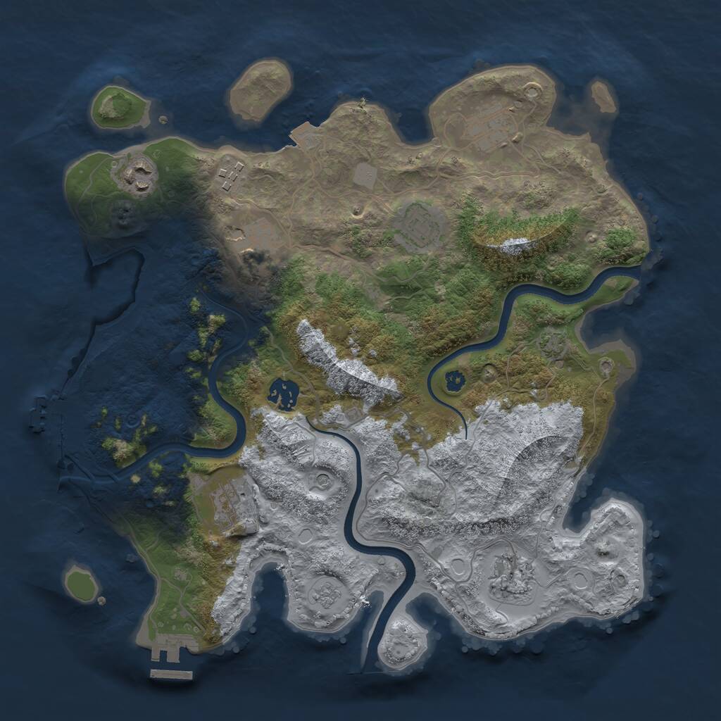 Rust Map: Procedural Map, Size: 3456, Seed: 50000, 14 Monuments