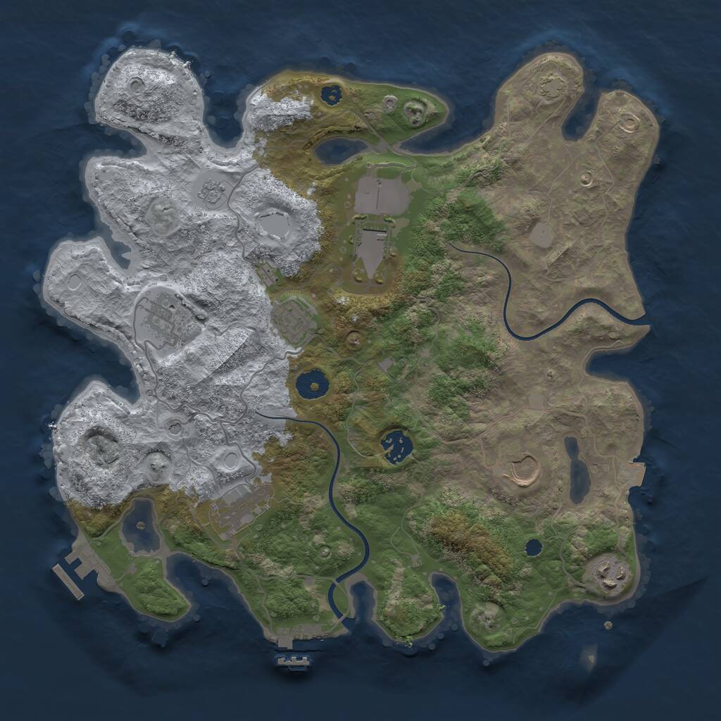 Rust Map: Procedural Map, Size: 3500, Seed: 1523494068, 13 Monuments