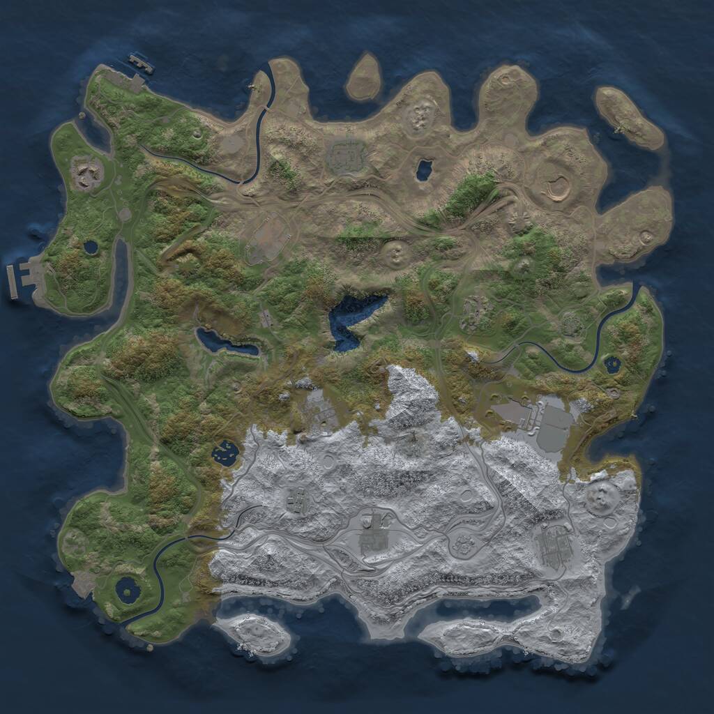 Rust Map: Procedural Map, Size: 4250, Seed: 1690269015, 16 Monuments
