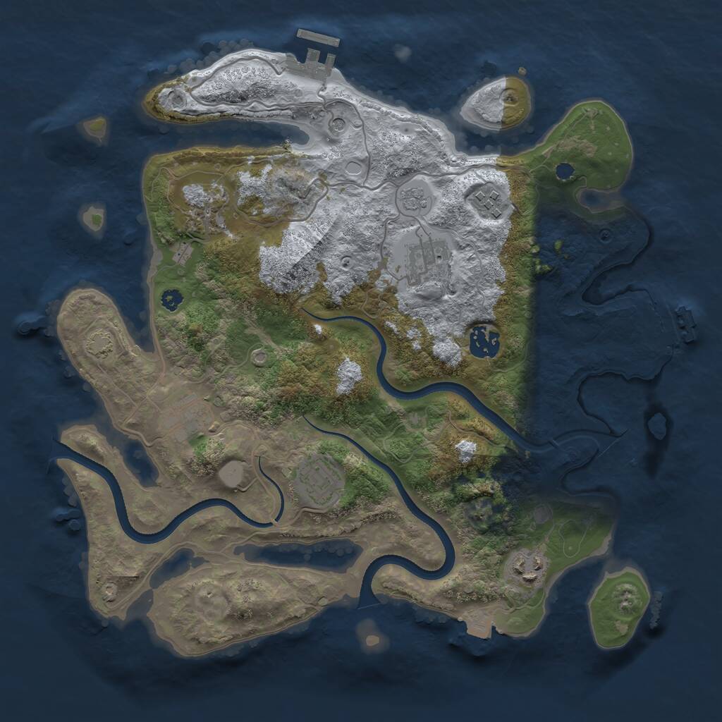 Rust Map: Procedural Map, Size: 3400, Seed: 101226563, 13 Monuments