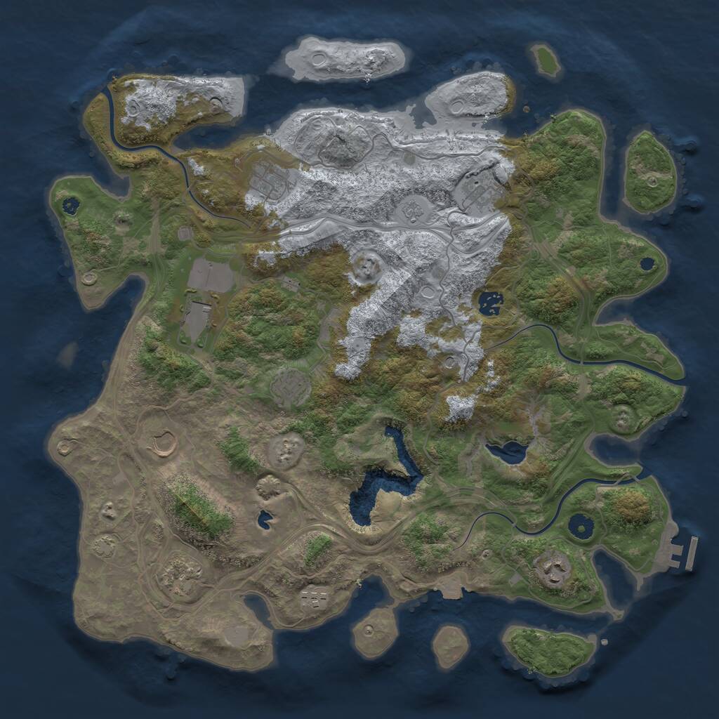 Rust Map: Procedural Map, Size: 4250, Seed: 159635, 14 Monuments