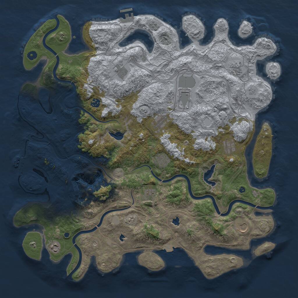 Rust Map: Procedural Map, Size: 4800, Seed: 1784950467, 17 Monuments