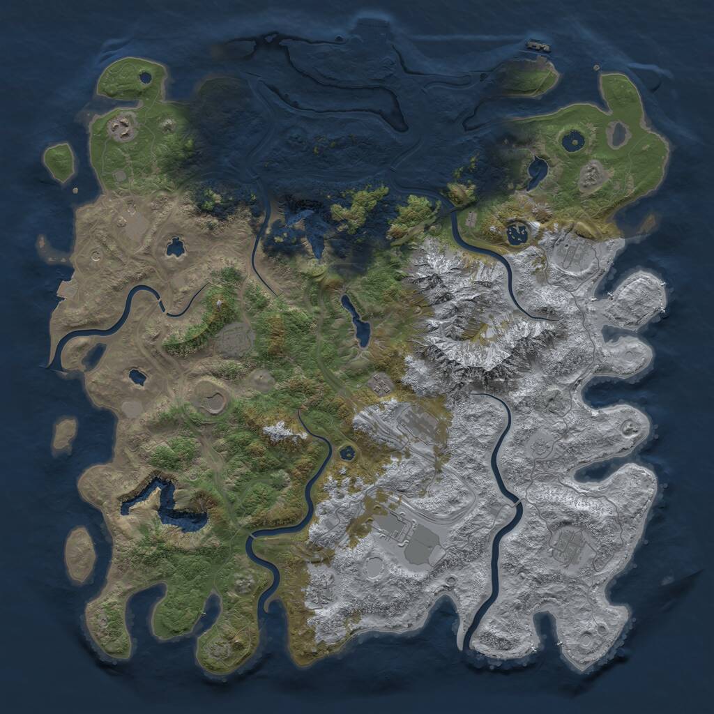 Rust Map: Procedural Map, Size: 5000, Seed: 150654863, 17 Monuments