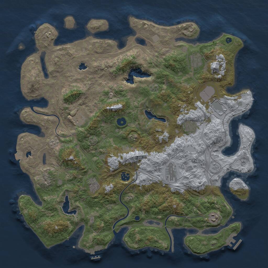 Rust Map: Procedural Map, Size: 4500, Seed: 15842922, 15 Monuments