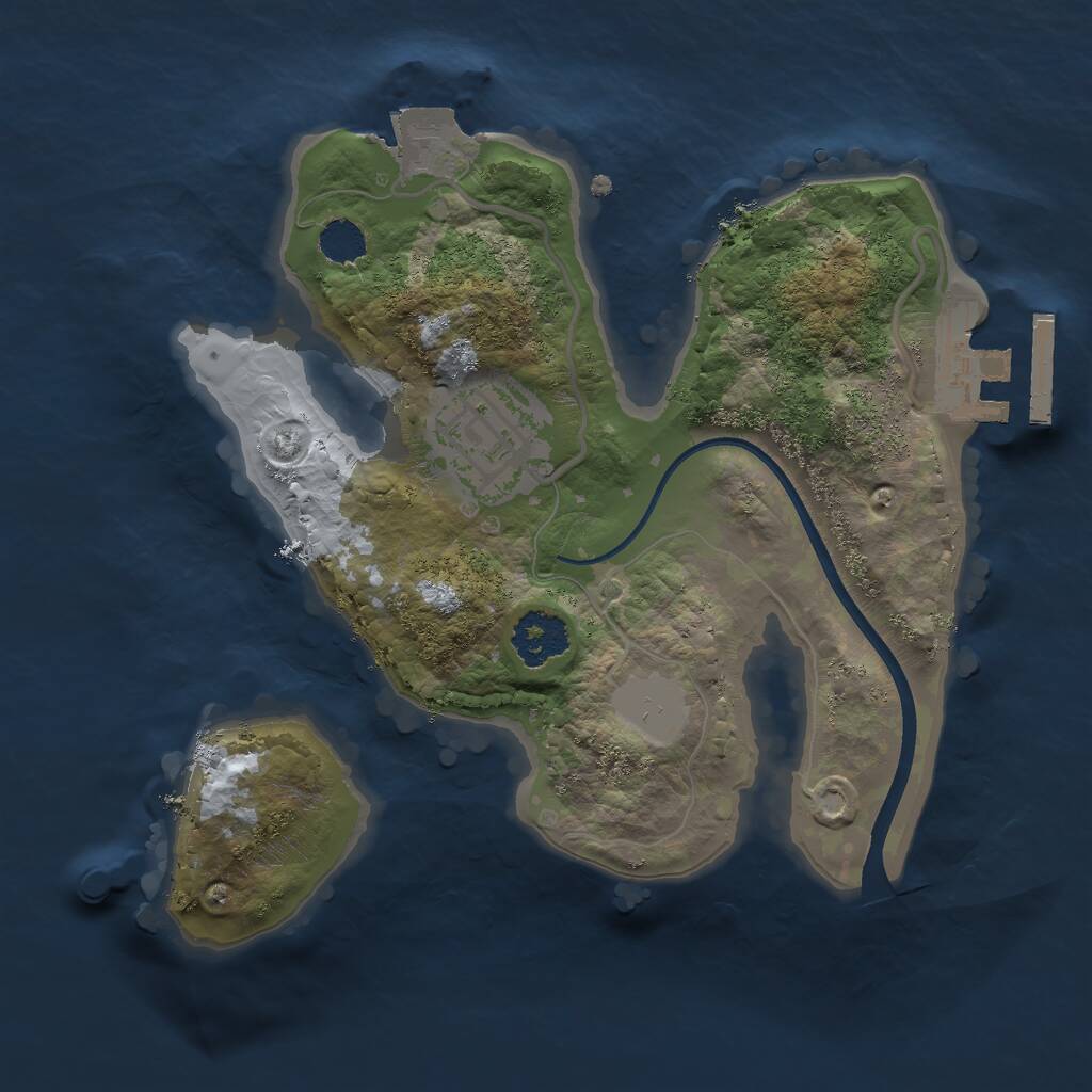 Rust Map: Procedural Map, Size: 2000, Seed: 91871, 3 Monuments