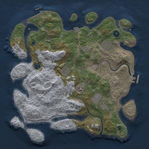 Thumbnail Rust Map: Procedural Map, Size: 3500, Seed: 1341895070, 12 Monuments