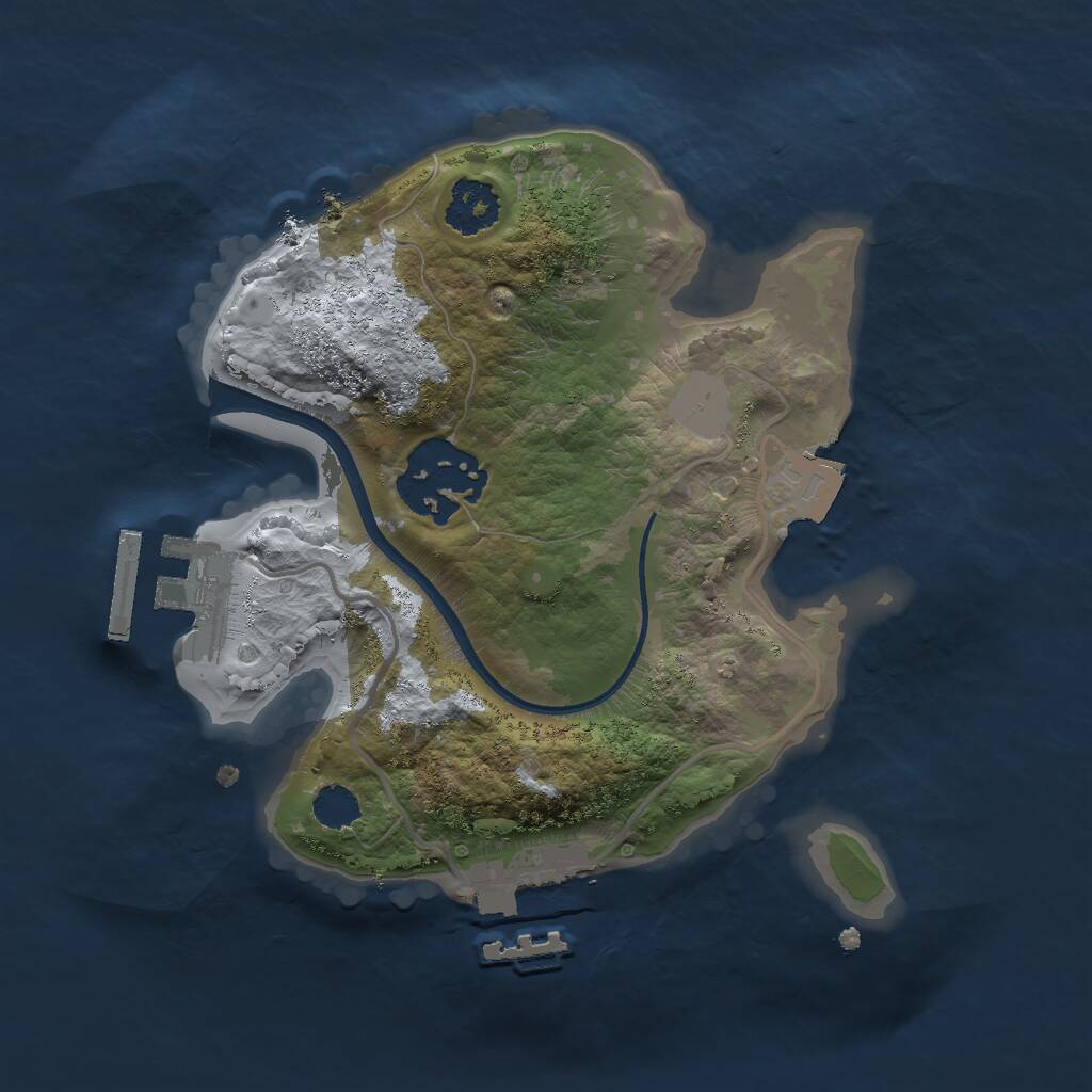 Rust Map: Procedural Map, Size: 2000, Seed: 602541716, 4 Monuments