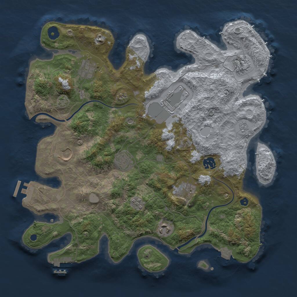 Rust Map: Procedural Map, Size: 3600, Seed: 221, 15 Monuments