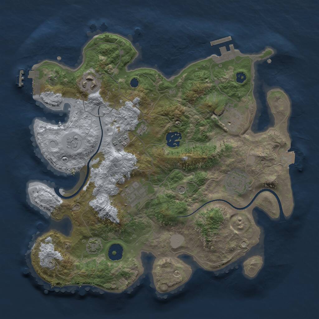 Rust Map: Procedural Map, Size: 3000, Seed: 65000, 12 Monuments
