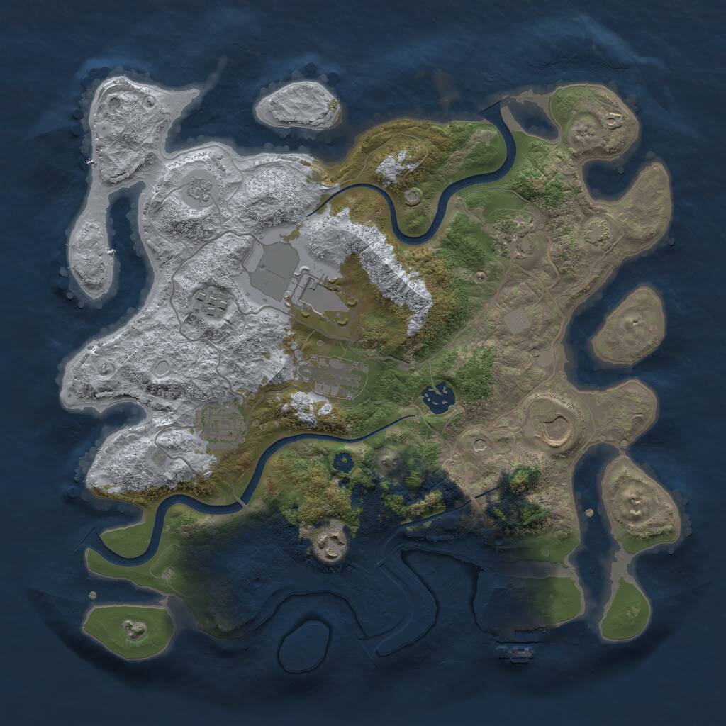 Rust Map: Procedural Map, Size: 3500, Seed: 2125006148, 13 Monuments