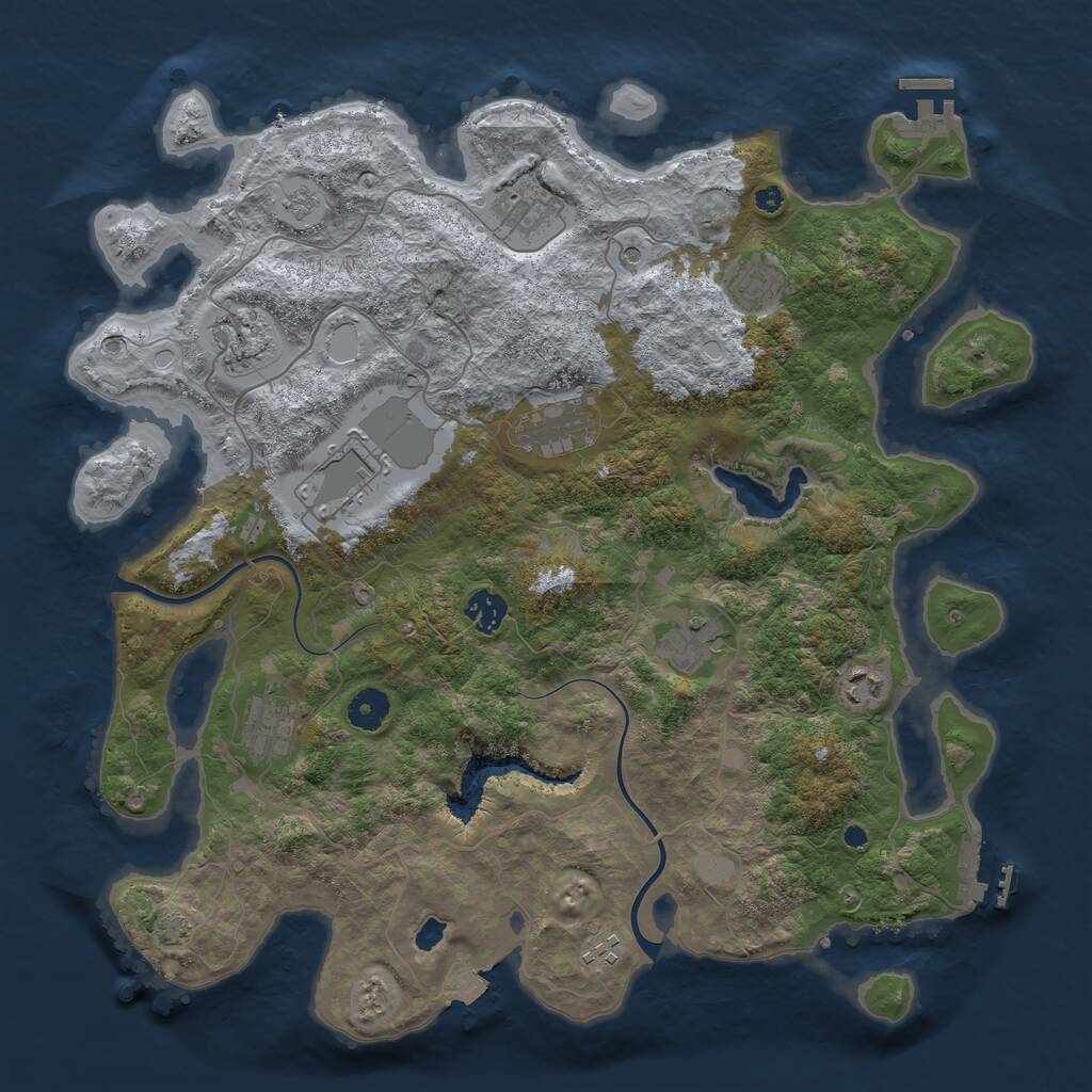 Rust Map: Procedural Map, Size: 4000, Seed: 284709899, 16 Monuments