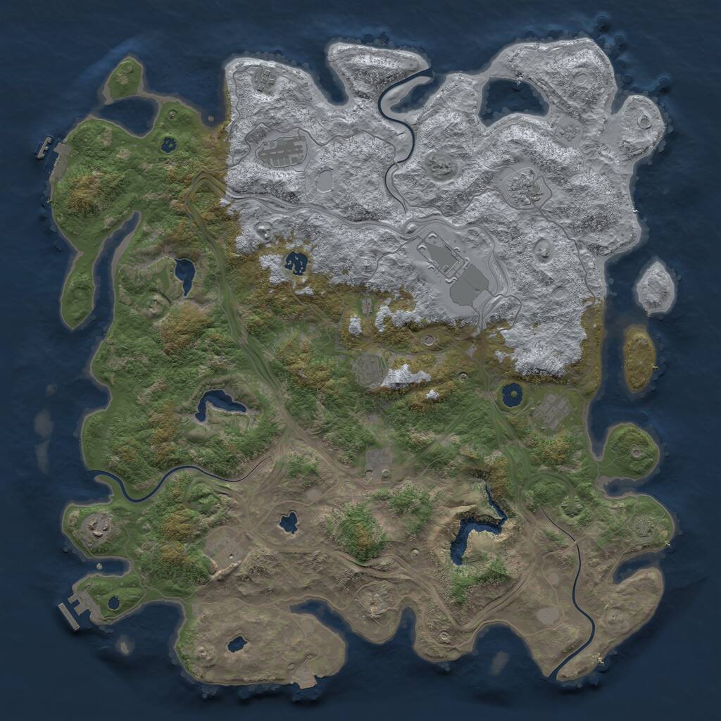 Rust Map: Procedural Map, Size: 4800, Seed: 814275627, 16 Monuments