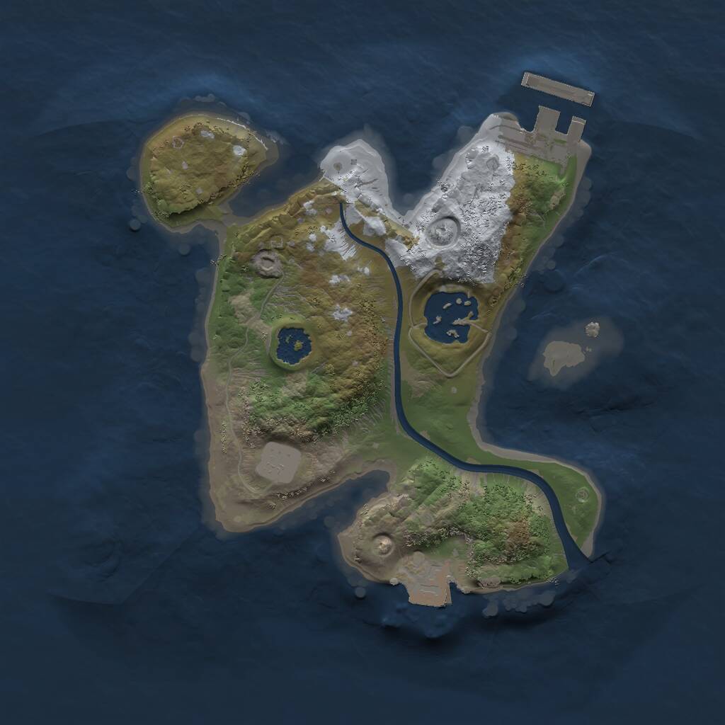 Rust Map: Procedural Map, Size: 2000, Seed: 1603704319, 3 Monuments