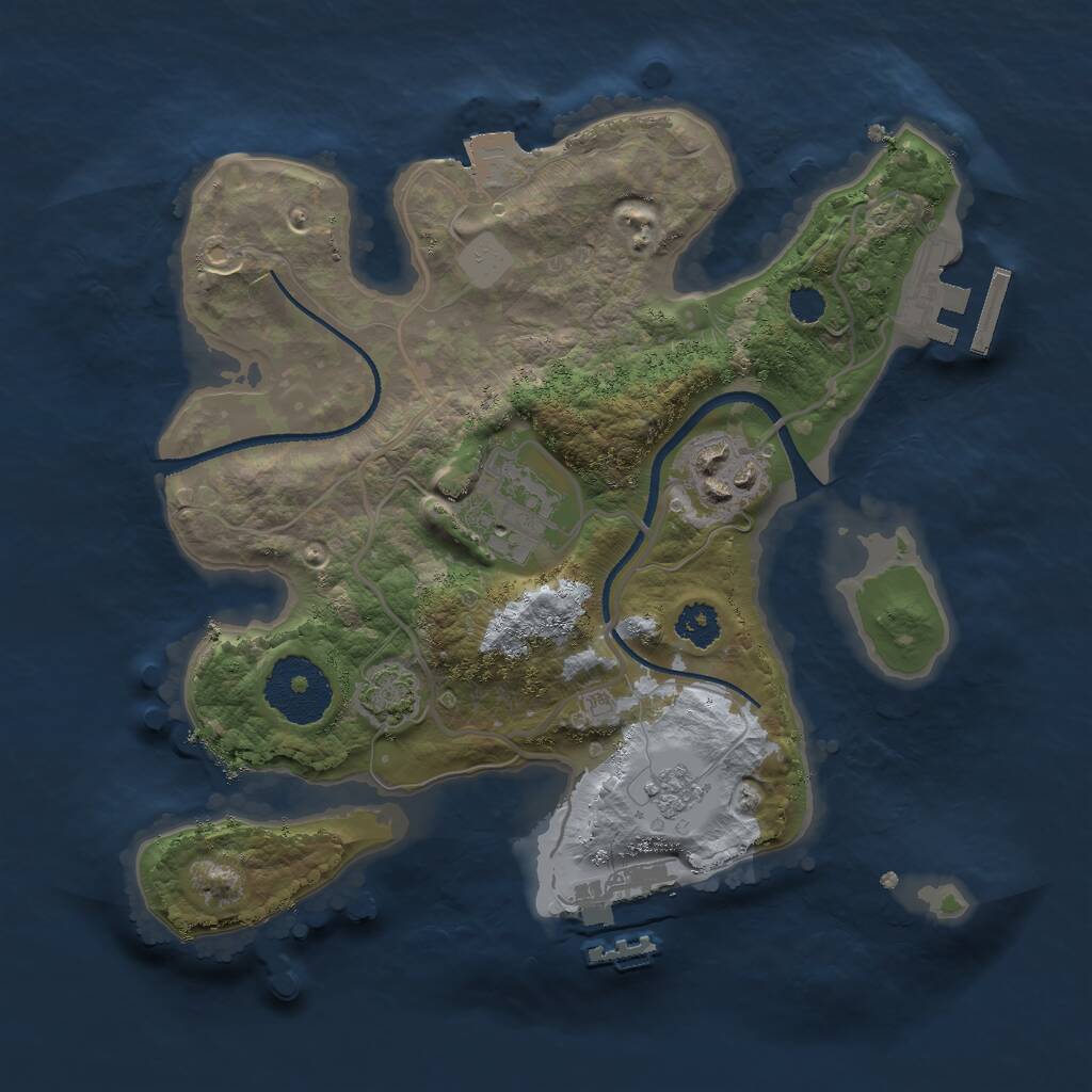 Rust Map: Procedural Map, Size: 2500, Seed: 79578, 7 Monuments