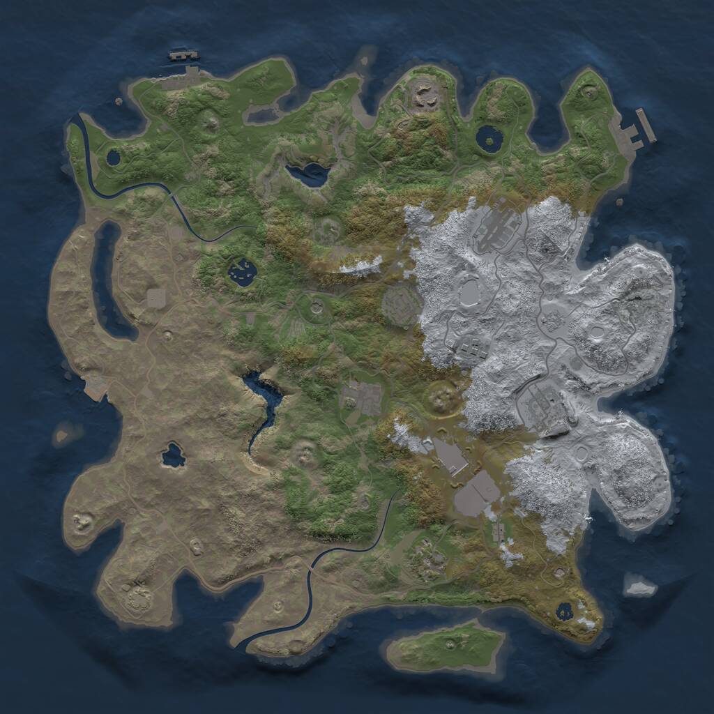 Rust Map: Procedural Map, Size: 4000, Seed: 1022612103, 15 Monuments