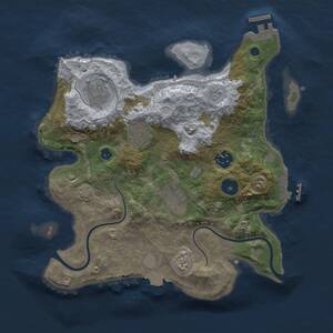 Thumbnail Rust Map: Procedural Map, Size: 3000, Seed: 1285977570, 9 Monuments