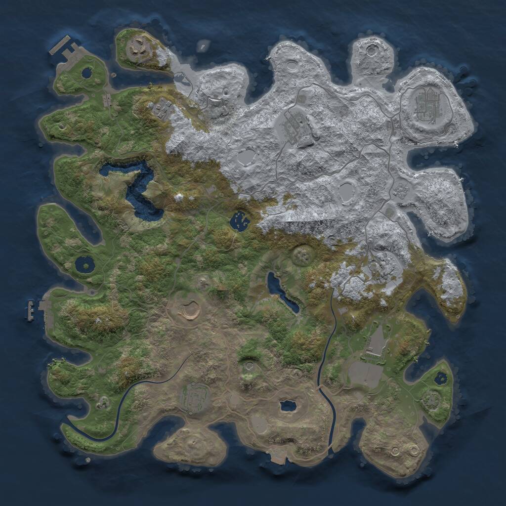Rust Map: Procedural Map, Size: 4000, Seed: 1524527609, 15 Monuments