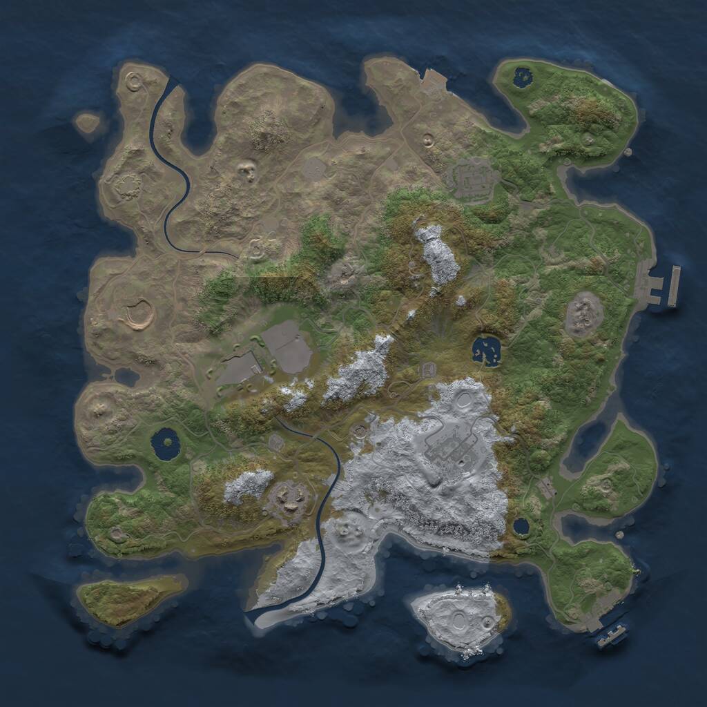Rust Map: Procedural Map, Size: 3500, Seed: 79578, 11 Monuments