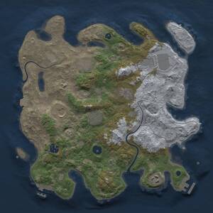 Thumbnail Rust Map: Procedural Map, Size: 3500, Seed: 408717809, 14 Monuments