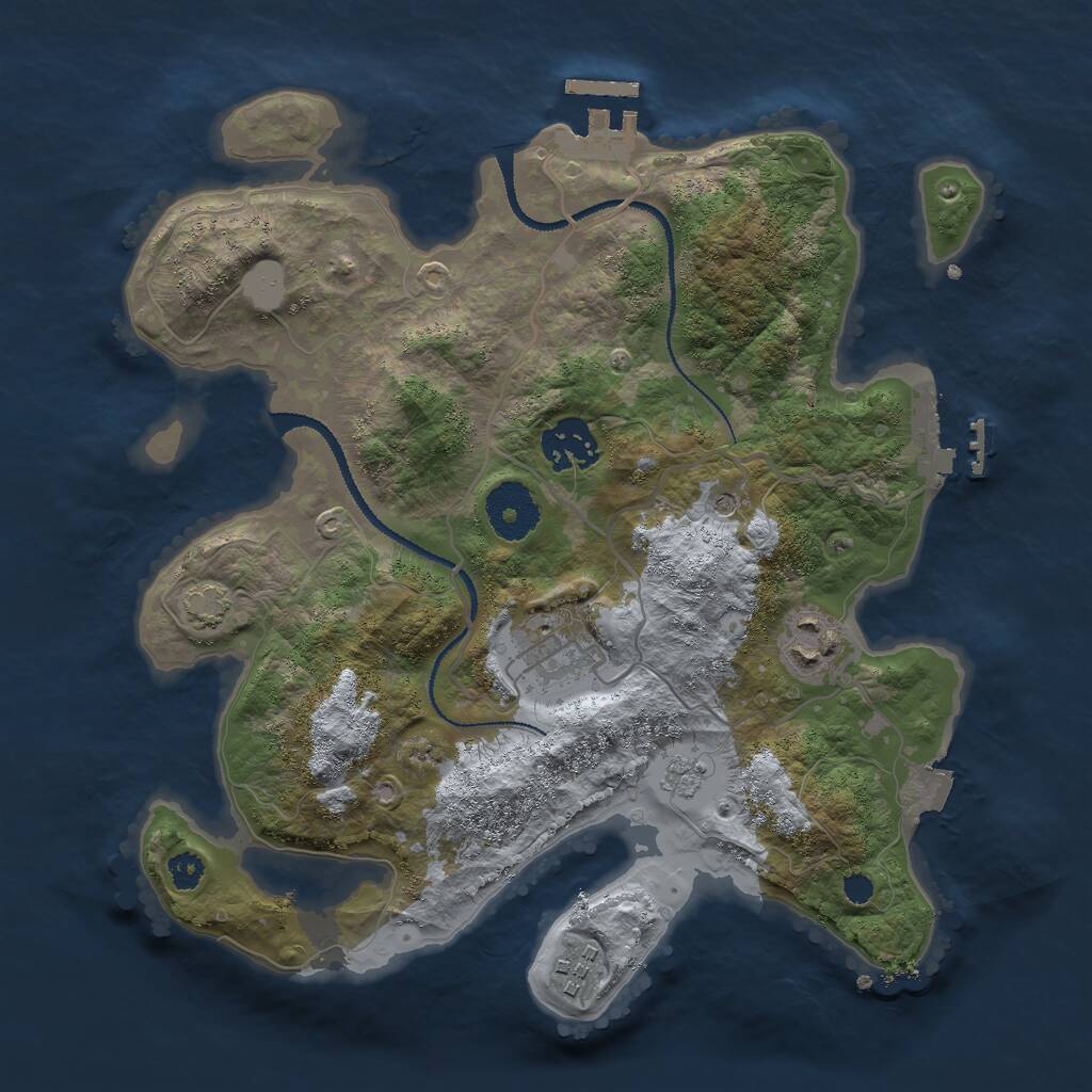 Rust Map: Procedural Map, Size: 3000, Seed: 1958018712, 10 Monuments