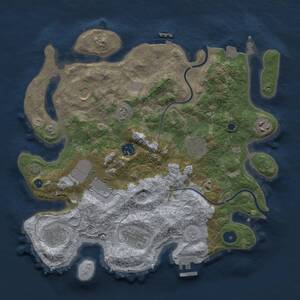Thumbnail Rust Map: Procedural Map, Size: 3500, Seed: 1558199962, 13 Monuments