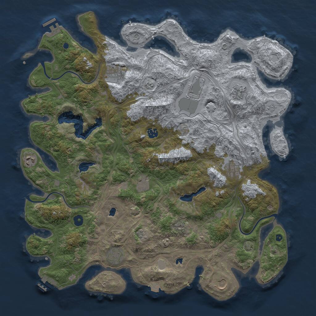 Rust Map: Procedural Map, Size: 4500, Seed: 1524527609, 16 Monuments