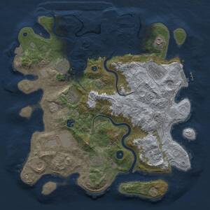 Thumbnail Rust Map: Procedural Map, Size: 3900, Seed: 2009664160, 16 Monuments