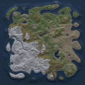 Thumbnail Rust Map: Procedural Map, Size: 4500, Seed: 1388559047, 16 Monuments