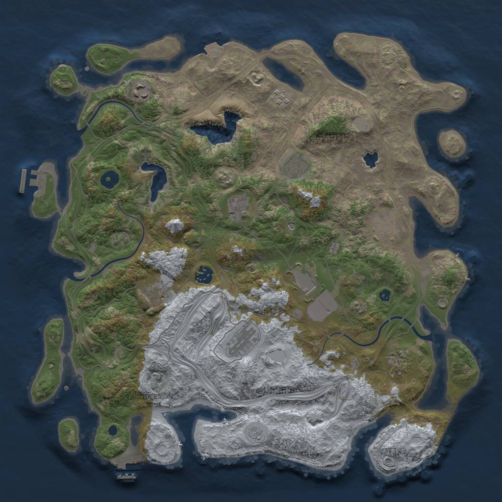 Rust Map: Procedural Map, Size: 4250, Seed: 19468602, 16 Monuments