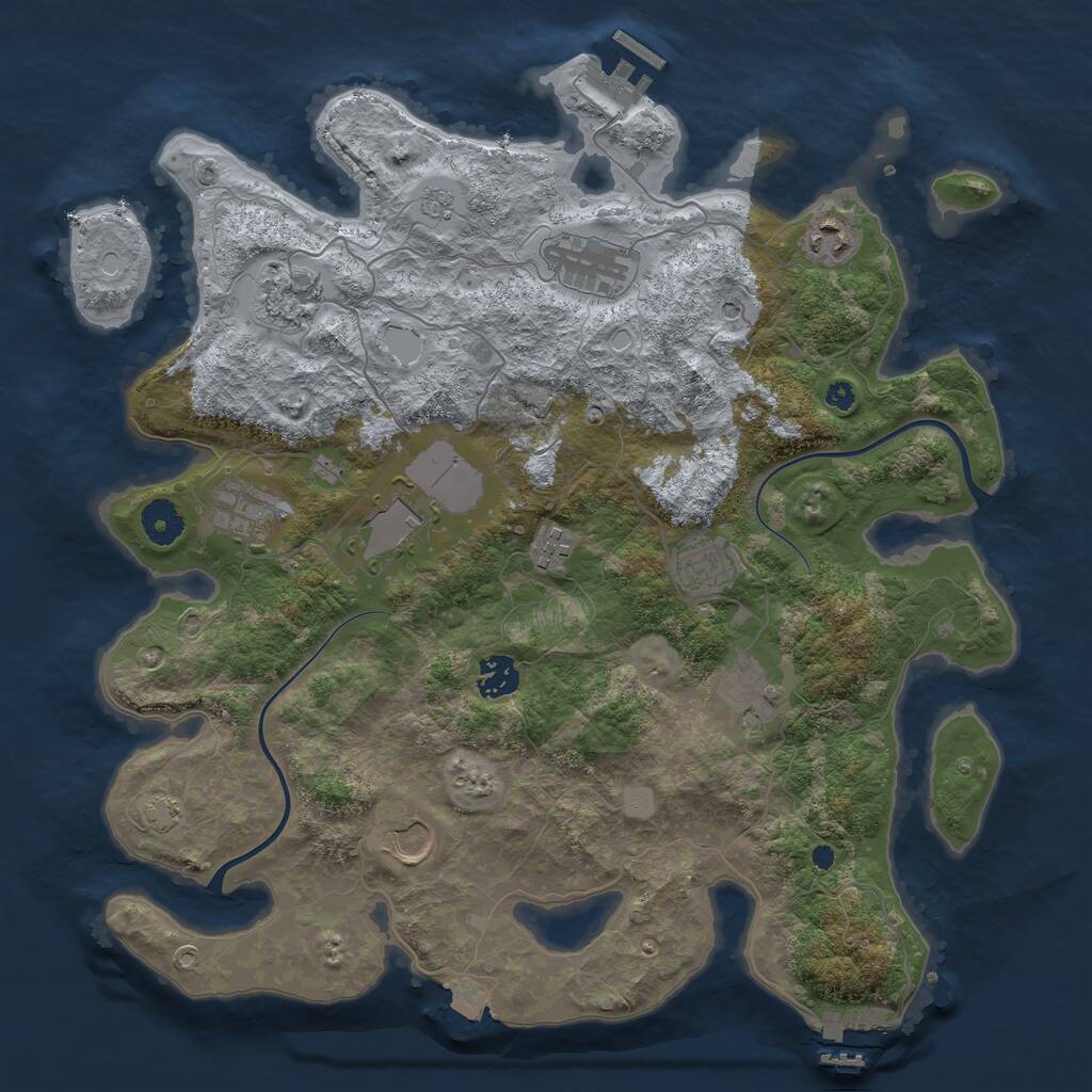 Rust Map: Procedural Map, Size: 3800, Seed: 1538405877, 16 Monuments