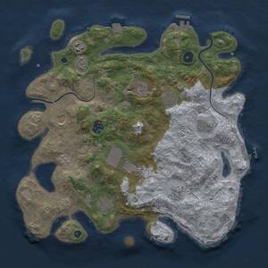 Thumbnail Rust Map: Procedural Map, Size: 3750, Seed: 1455223411, 16 Monuments