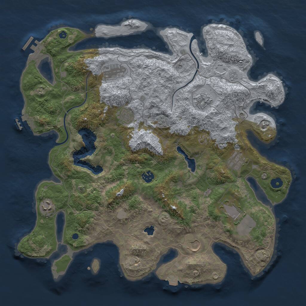 Rust Map: Procedural Map, Size: 4000, Seed: 116967851, 15 Monuments
