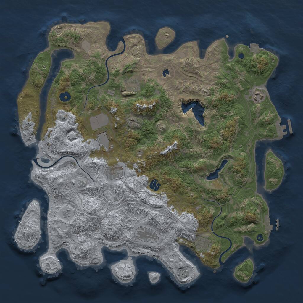 Rust Map: Procedural Map, Size: 4250, Seed: 5381851, 14 Monuments