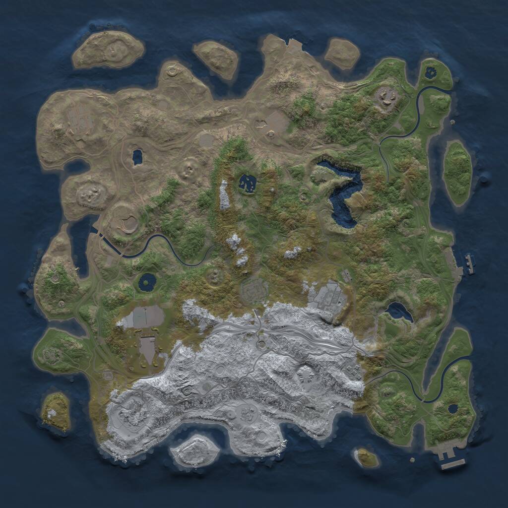 Rust Map: Procedural Map, Size: 4250, Seed: 147859271, 16 Monuments