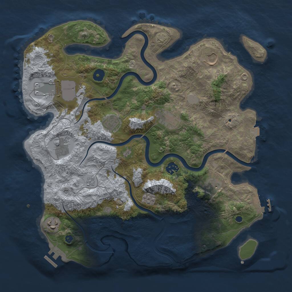 Rust Map: Procedural Map, Size: 3700, Seed: 1684626628, 15 Monuments