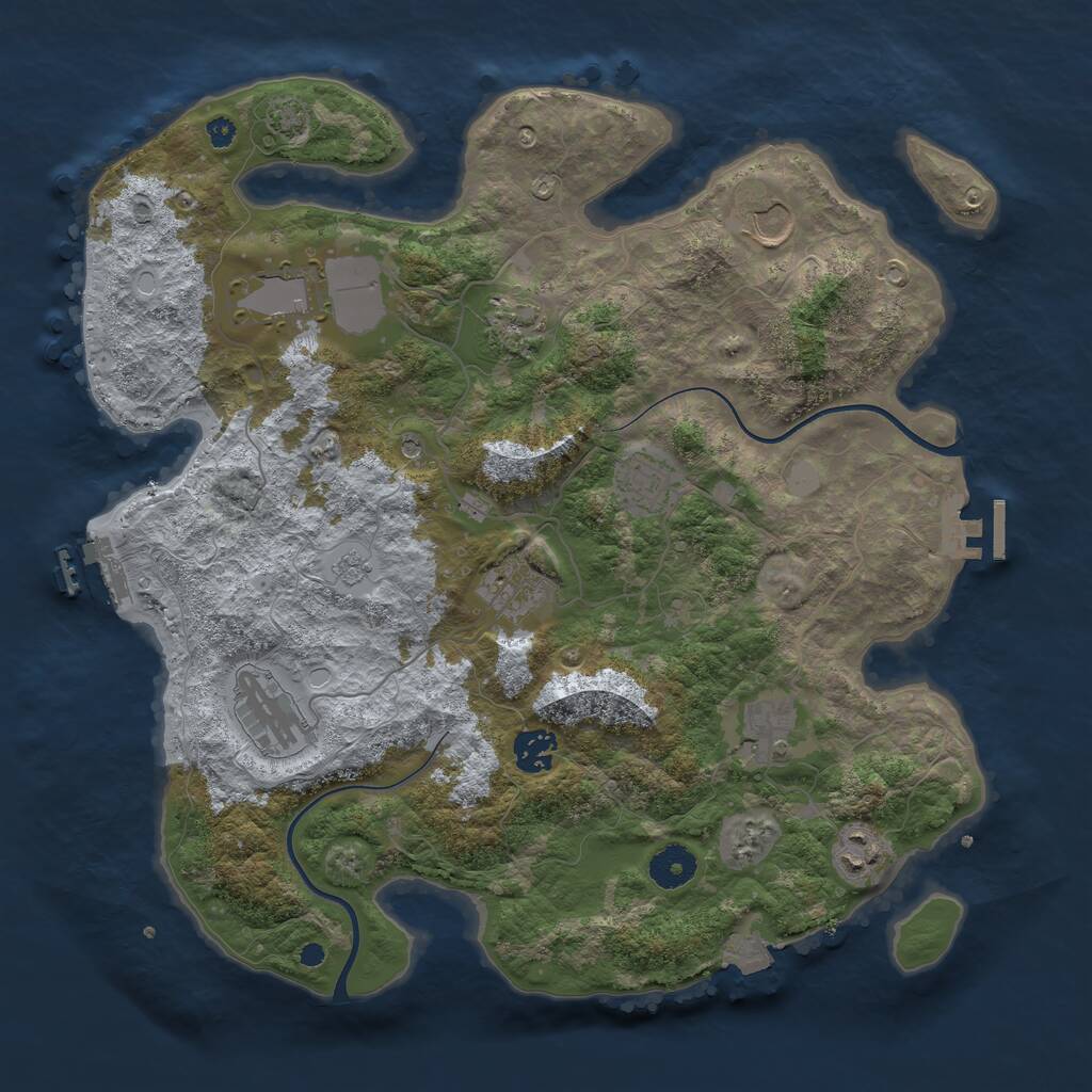 Rust Map: Procedural Map, Size: 3700, Seed: 1684626628, 15 Monuments