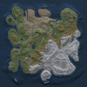 Thumbnail Rust Map: Procedural Map, Size: 3500, Seed: 469595226, 14 Monuments