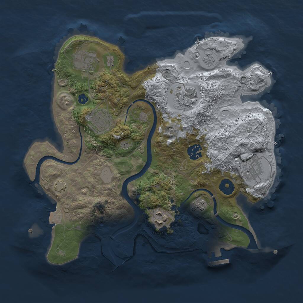 Rust Map: Procedural Map, Size: 3000, Seed: 1651161477, 12 Monuments