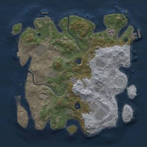 Thumbnail Rust Map: Procedural Map, Size: 3500, Seed: 612784976, 13 Monuments